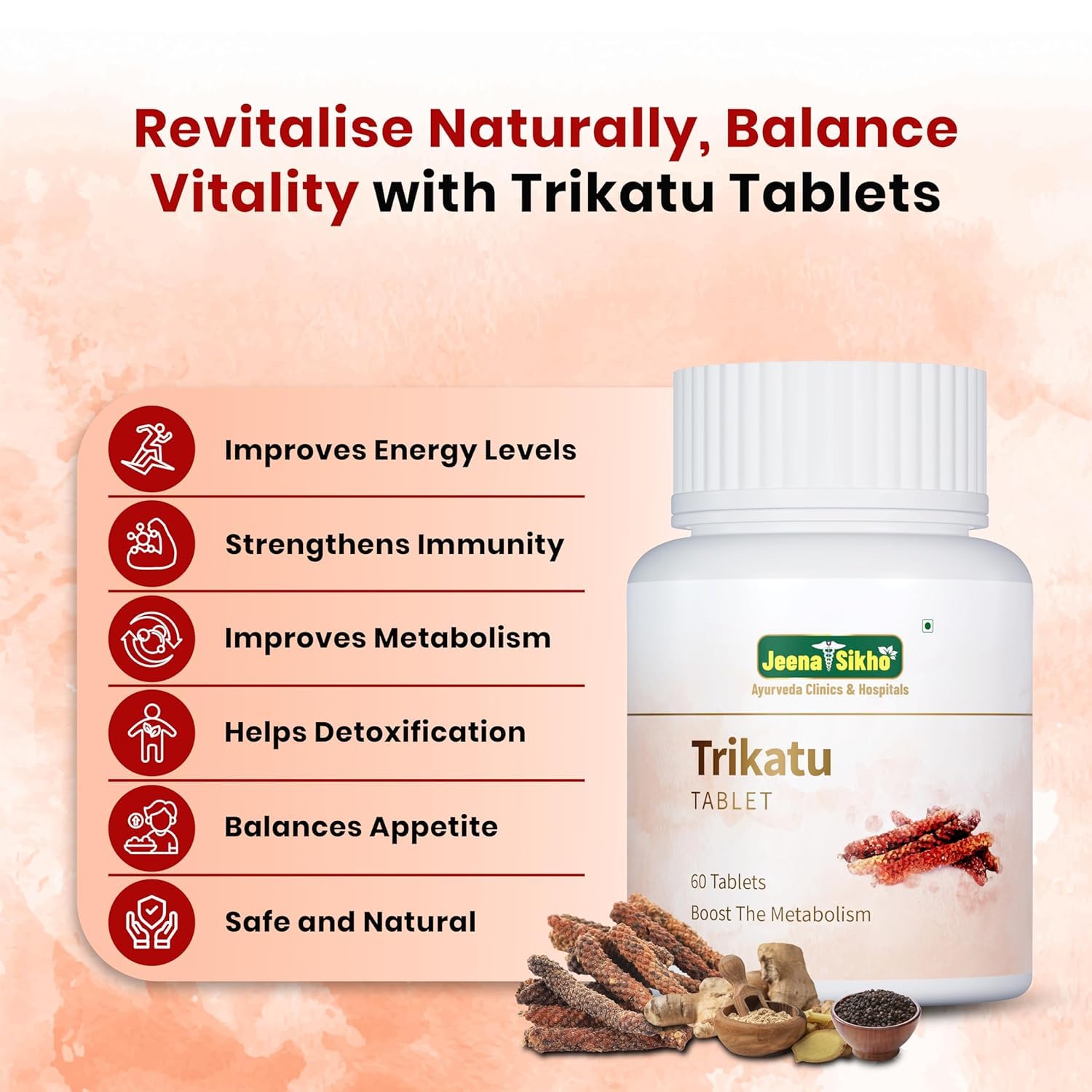 Jeena Sikho Trikatu Tablets | Natural Supplement For Digestive Wellness And Gut Health | Naturally Blended With Pure Trikatu Extracts | Natural Digestive Health Multivitamin, 60 Tablets (Pack of 3) — Amazon image 6