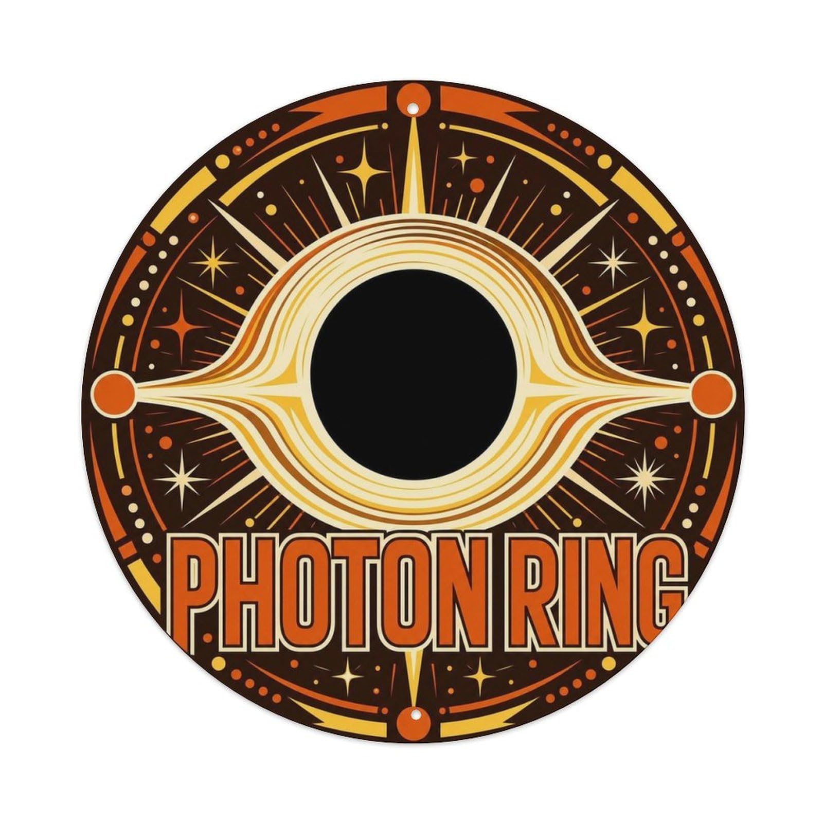 Retro Space Black Hole Photon Ring Cosmic Physics Metal Tin Sign