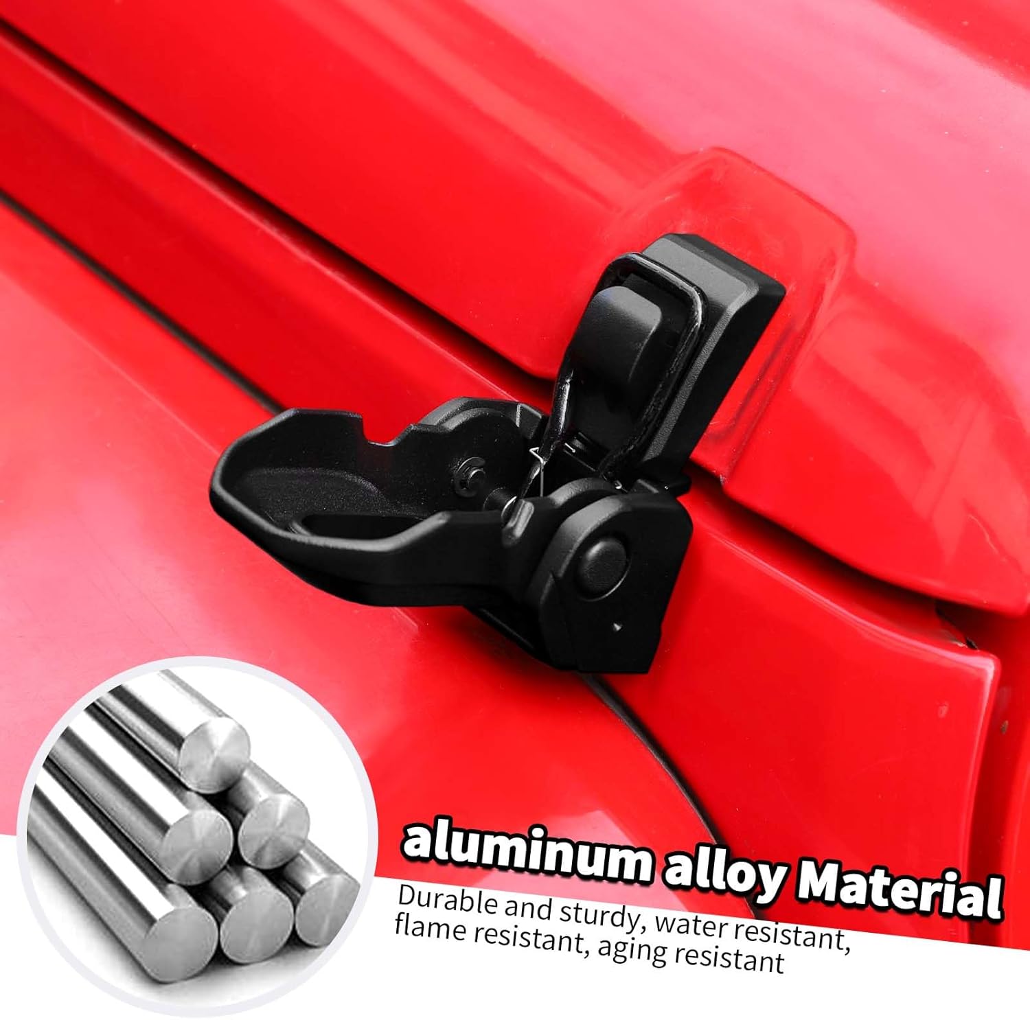 Metal Hood Latches Compatible with Jeep Wrangler JK JKU JL JLU Gladiator JT 2007-2025, 1 Pair Hood Latch Lock Hood Pin Kit (OEM Without Lock)