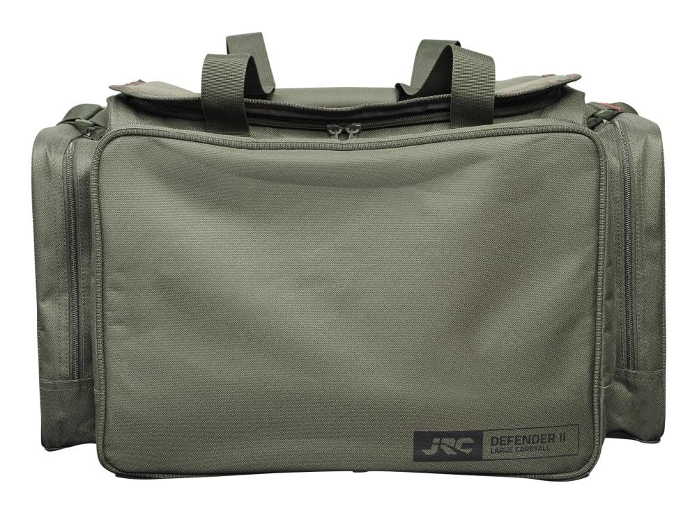 JRC Defender II Carryall torba wędkarska, poliester 500D, zielona, wodoodporna, 50 x 30 x 29 cm, kompaktowa, wyściełany pasek na ramię