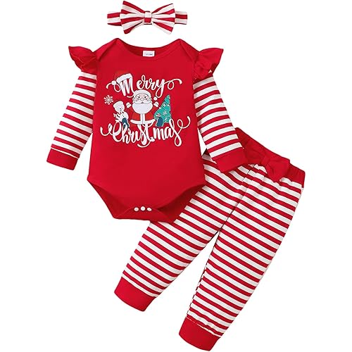 Infant Baby Girl Clothes Newborn Girl Outfit Long Sleeve Romper Pants Set Cute Baby Clothes for Girls Fall/Winter