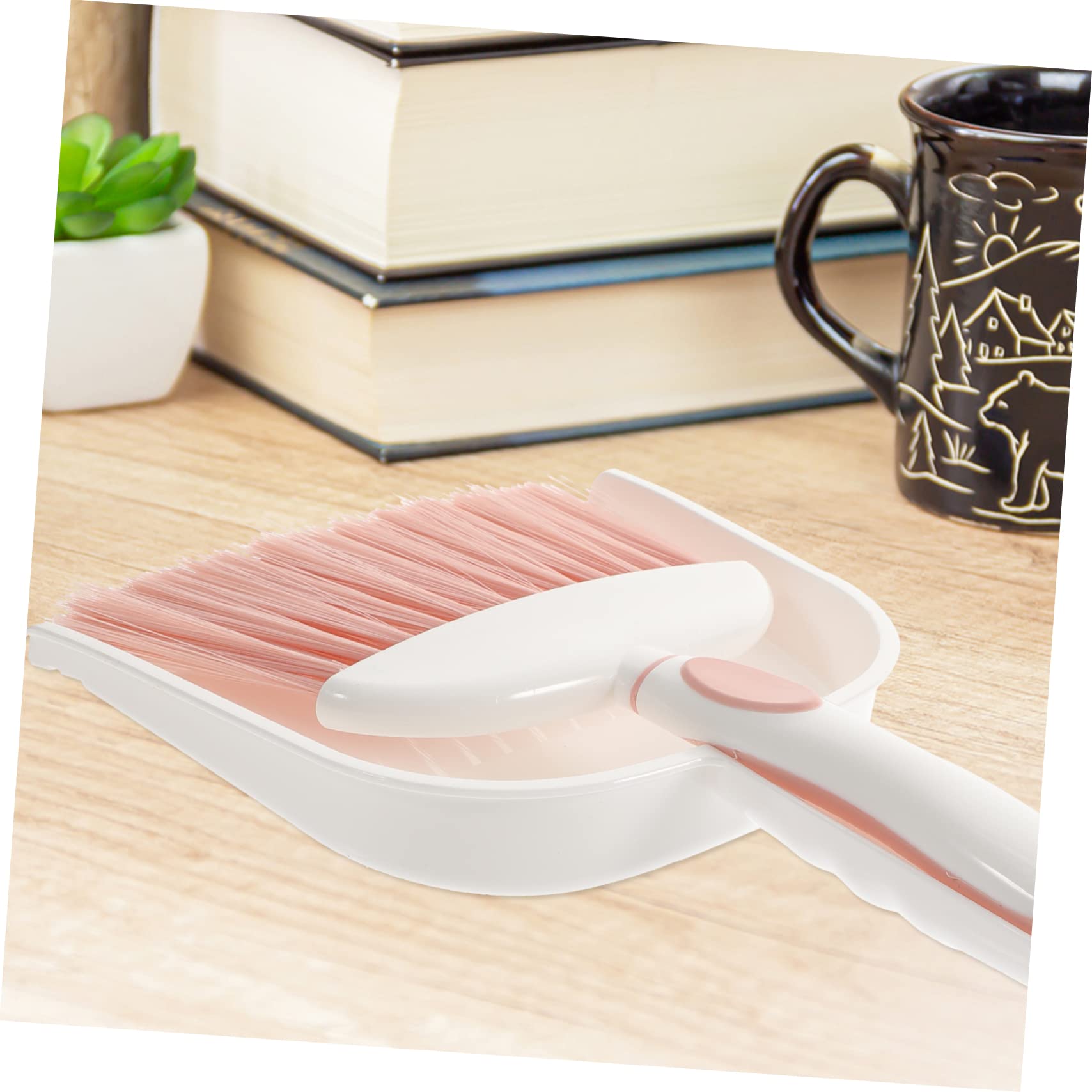 Healeved 3-Piece Mini Broom Dustpan Set Handheld Brush Dustpan Compact Indoor Floor Cleaning Kit Soft Bristles Easy Storage