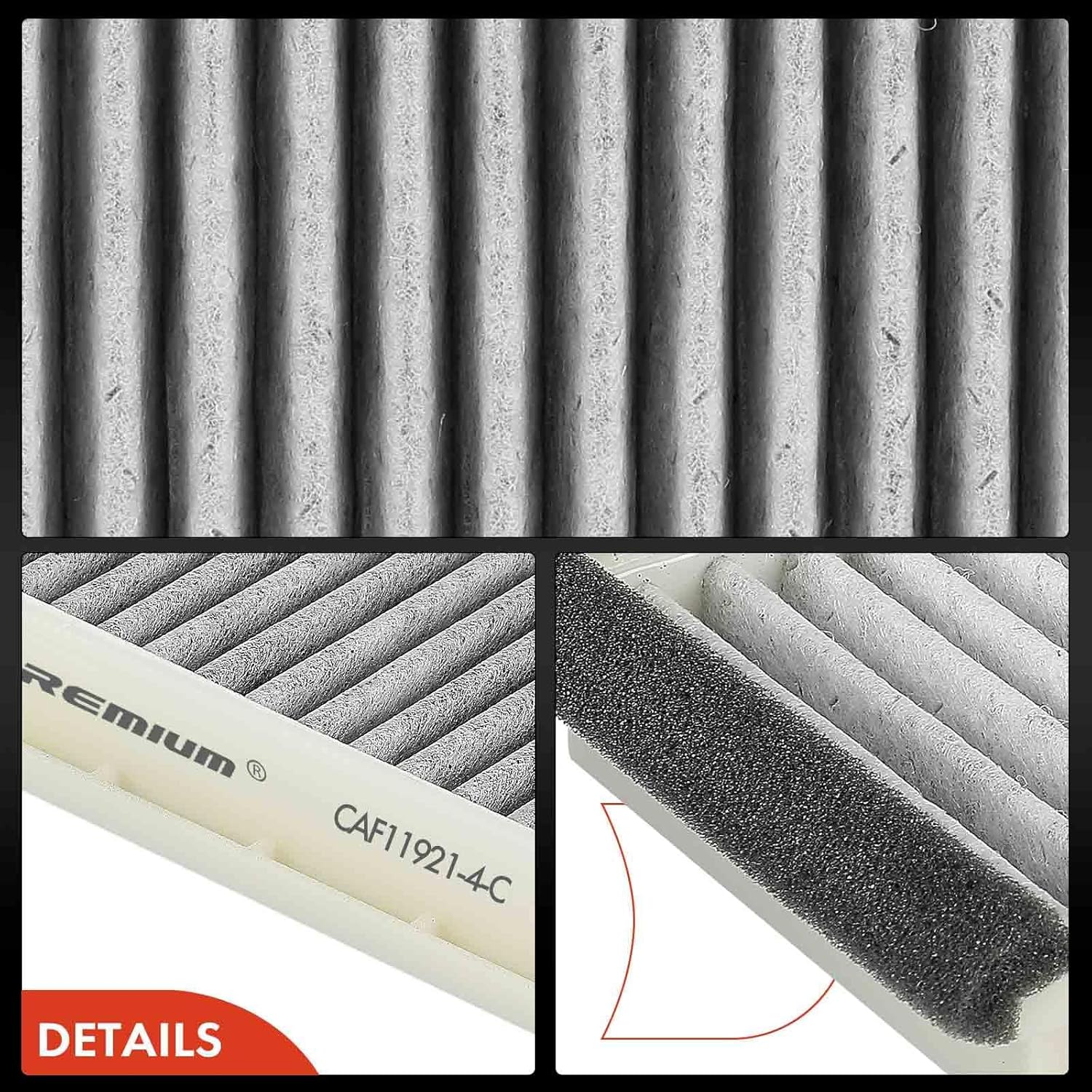 A-Premium 4-PC Behind Glove Box Cabin Air Filter with Activated Carbon Compatible with Mazda RX-8 RX8 2004-2011, MPV 2004-2006, Replace# LDY461J6X, WCAF1834