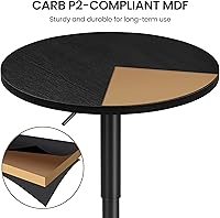 Vista 8 de Yaheetech Mesa de bar redonda, altura ajustable y mesas giratorias de 360°, mesa de cóctel con parte superior de MDF, base de patas plateada