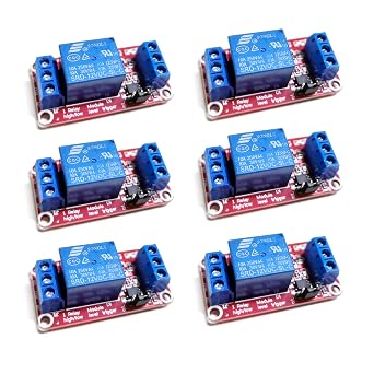 Relay Module 12 V 1 Channel Relay Board with Optocoupler Support High and Low Trigger Pack of 6