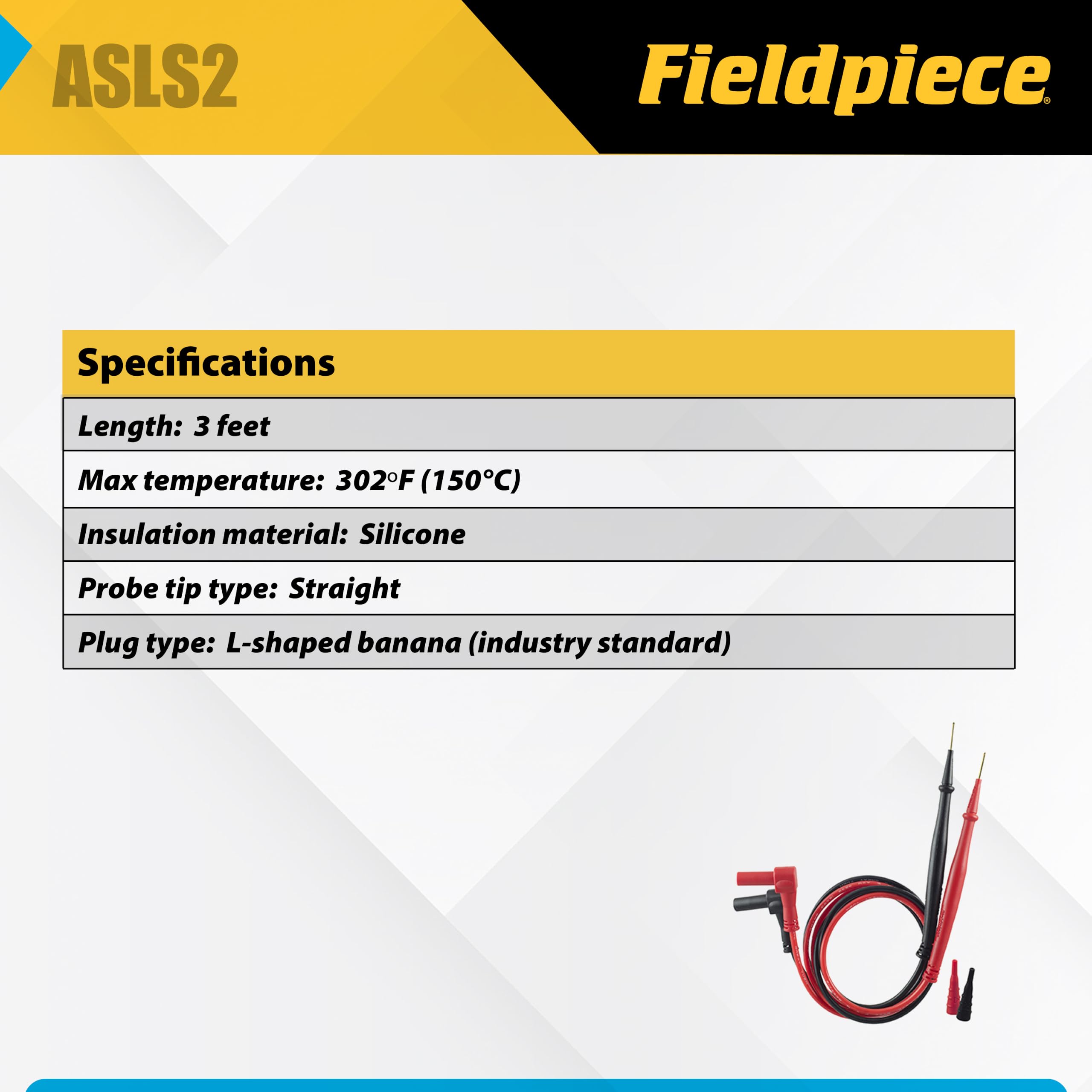 Fieldpiece ASLS2 Silicone Test Leads for HVAC and Electrical Testing - High-Strand Copper Conductors - Flexible Silicone Insulation and Detachable Probe Tips - CAT III & CAT IV Rated — Amazon image 3