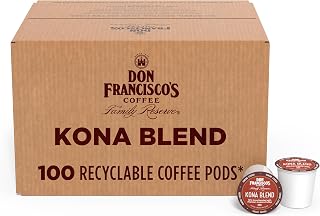 Don Francisco's Kona Blend Medium Roast Coffee Pods for Keurig K-Cup Brewers, 100 Count - 10% Kona Arabica Blend