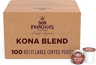 Don Francisco's Kona Blend Coffee - 100 K-Cup Compatible Single-Serve Pods - 10% Kona - Recyclable through TerraCycle - Compatible with Keurig Brewers