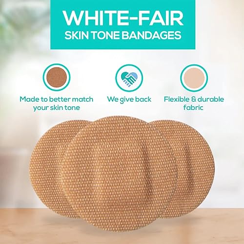 Miniatura 3 de Tru Colour - Vendajes puntuales, vendajes adhesivos de tela flexible, tono de piel beige, bolsa aguamarina, 50 unidades