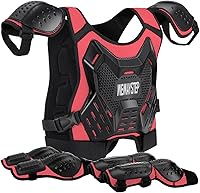 Vista 8 de Protector de Pecho para Bicicleta de Tierra para Niños - Chaleco de Armadura de Motocicleta Motocross con Rodilleras y Coderas - Traje de Protección