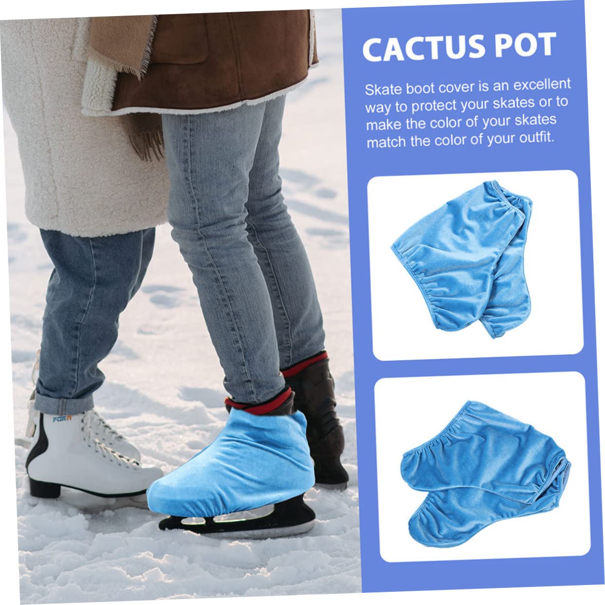BESPORTBLE 5paires Couvre-Chaussures De Patinage Élastiques Protège-Bottes De Patinage Artistique Et Roller Accessoires Résistants à Usure Ciel