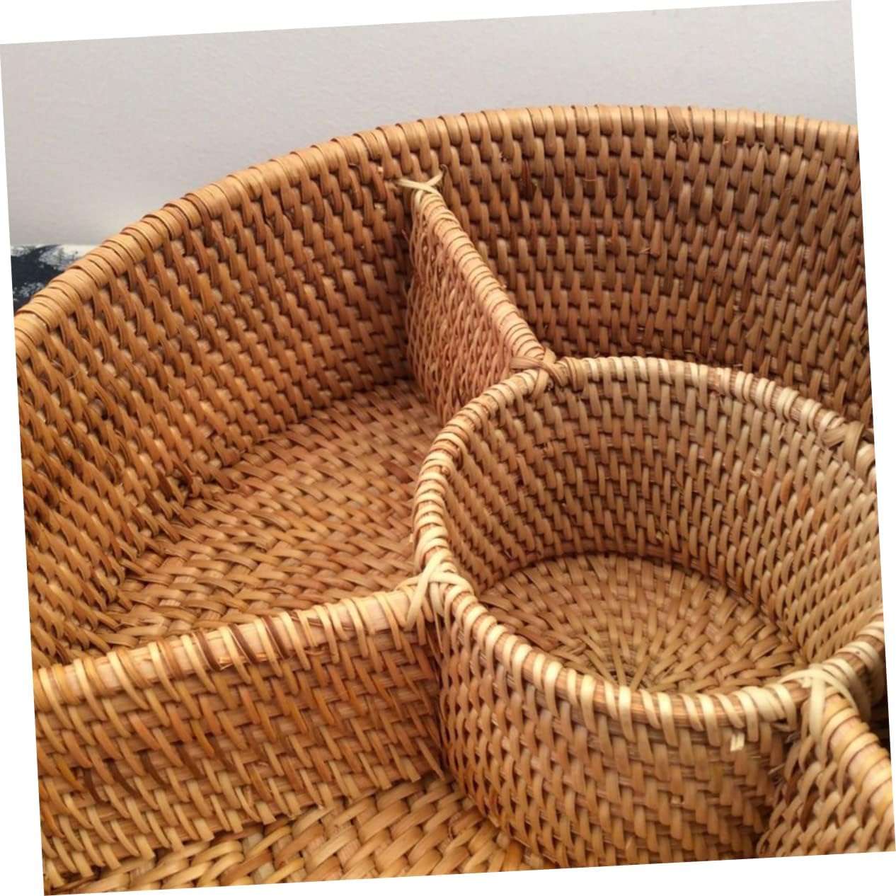 Elegant Rattan Basket Bread Basket Woven Storage Lid Fruit Food Container