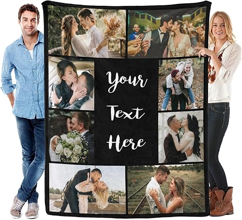 Dr.TOUGH Manta personalizada con texto fotográfico, manta personalizada con imagen para enamorados, familiares, perros, mascotas, regalo