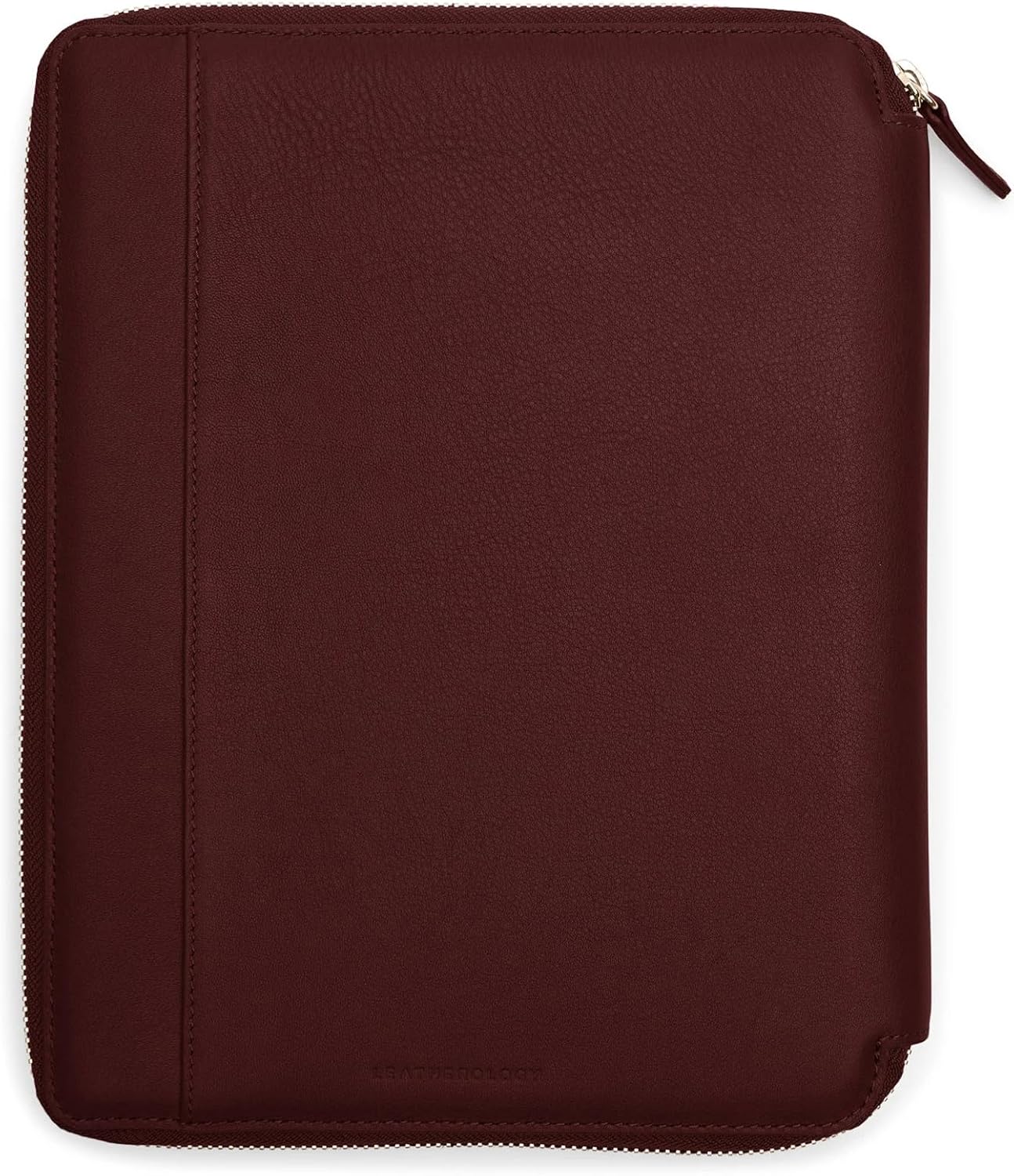 Leatherology Bordeaux B5 Zippered Leather Journal – Full-Grain Refillable Notebook with Pen Loop, Interior Pockets & Secure Closure – Professional Writing Organizer for Work, Travel & Study