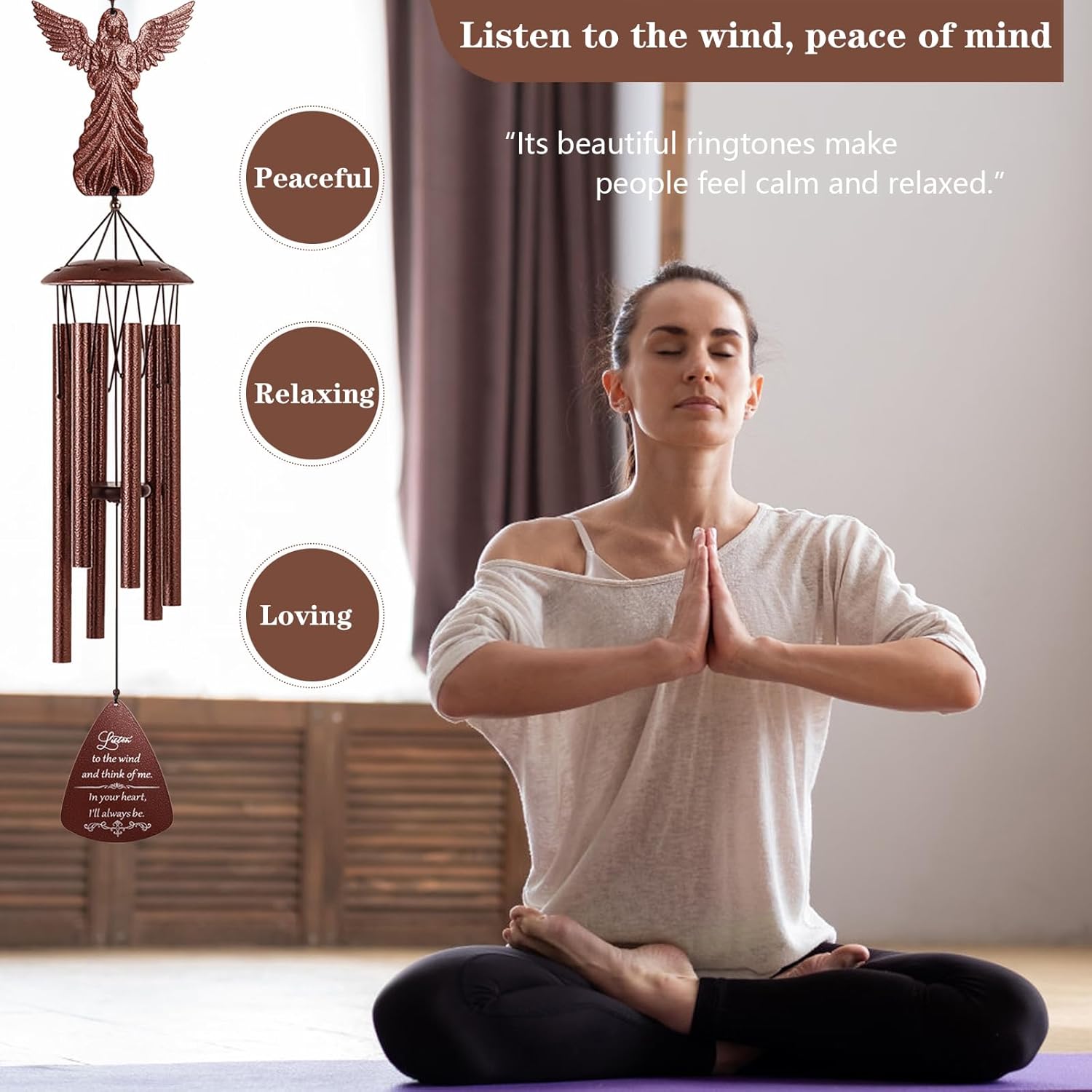 Angel Memorial Wind Chime, Memorial Sympathy Gifts for Loss of Love One, Bereavement Condolence Remembrance Gift for Loss of Mom Dad - Image 3