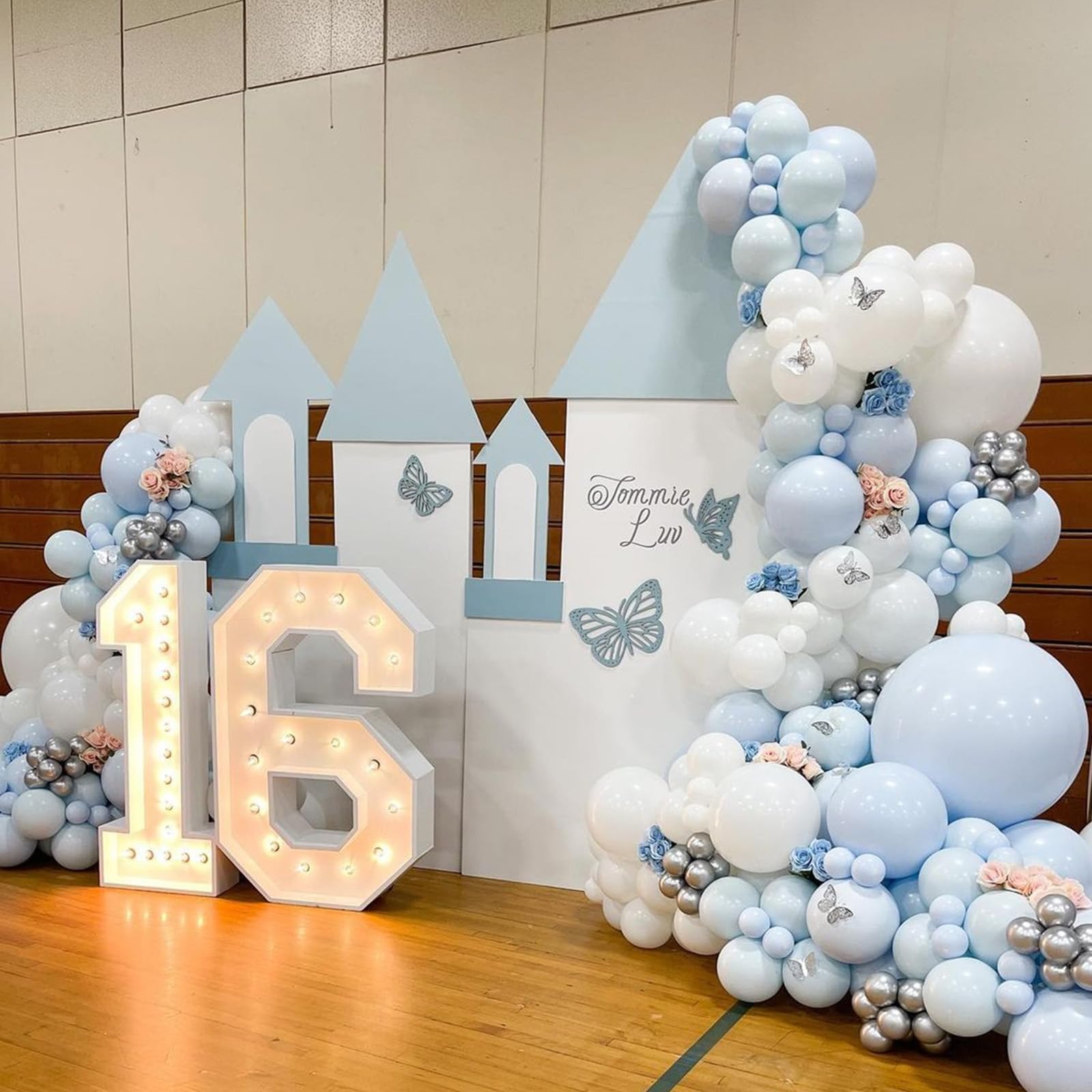 12 Zoll Luftballons Pastell Blau Weiß Geburtstagsdeko, 35 Stück Hell Blau Pearl Weiß Transparenter Latexballon, Pastell Helium Ballons für Geburtstag Babyparty Brautparty Hochzeit Verlobung Winter