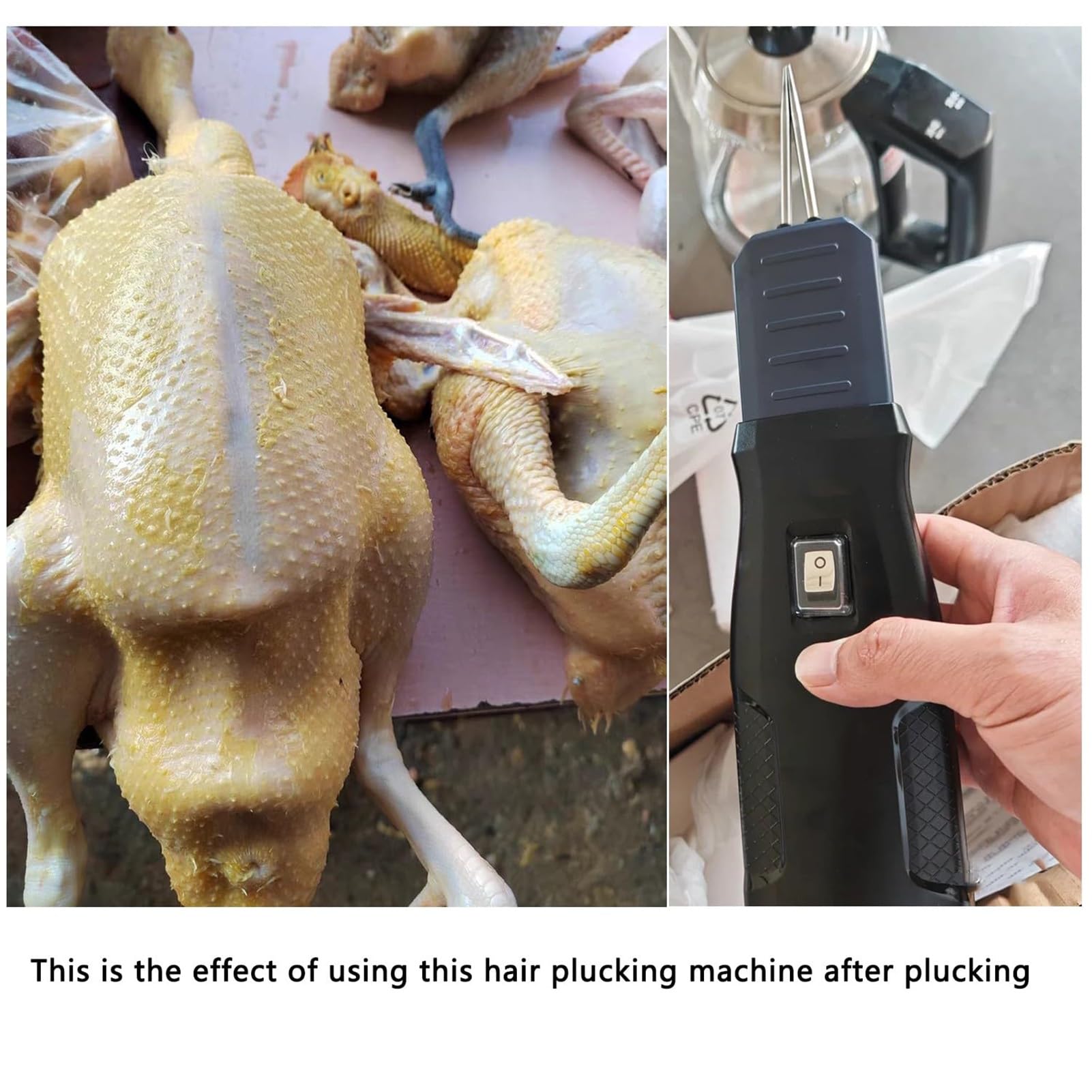 Máquina eléctrica para desplumar pollos, herramienta portátil de extracción de plumas para aves de corral, ideal para pollos, patos, gansos, pavos