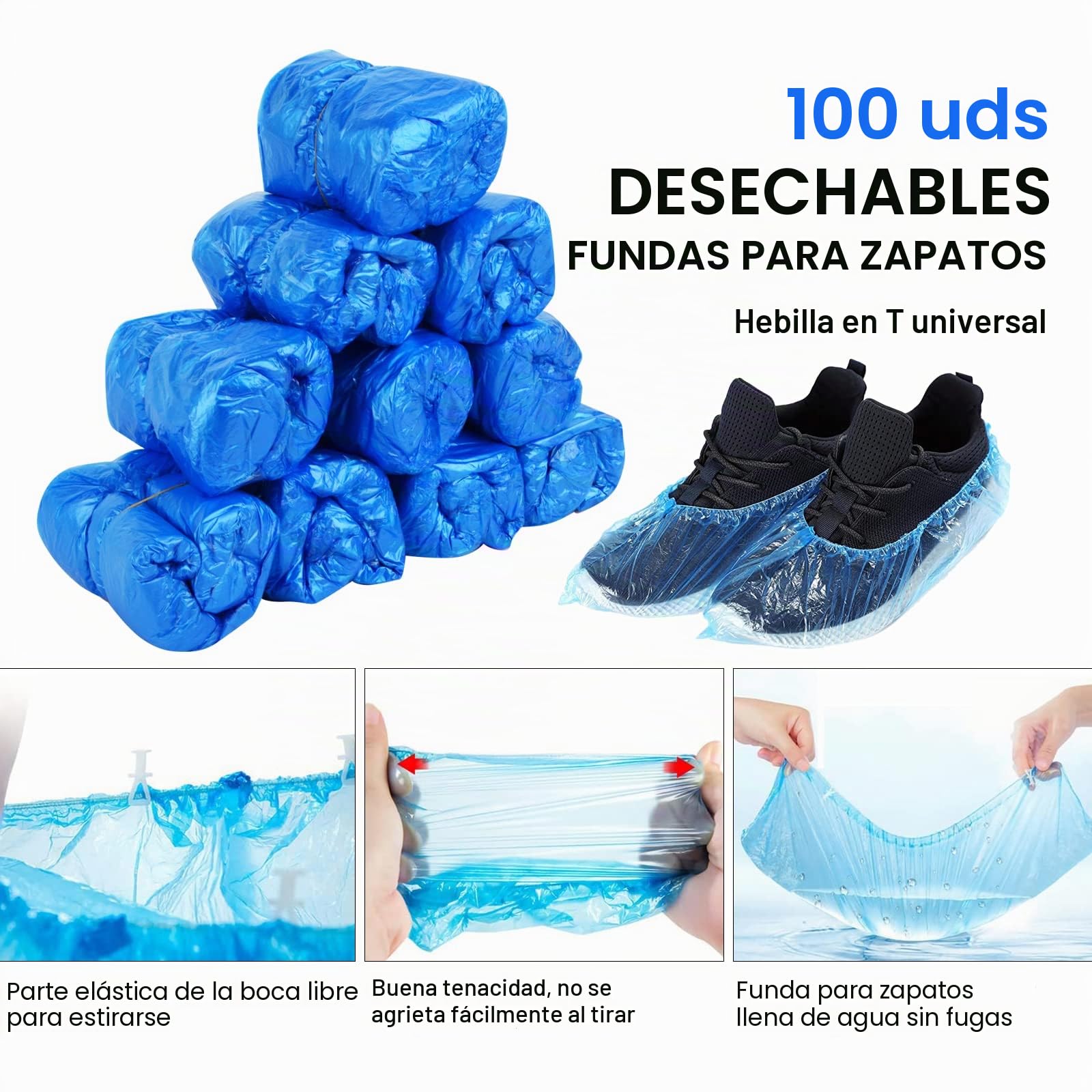 Dispensador automático de cubiertas de zapatos, dispensador portátil de cubiertas de zapatos con botas de plástico desechables y cubiertas de zapatos para el hogar, oficina, fábrica (100 PCS)