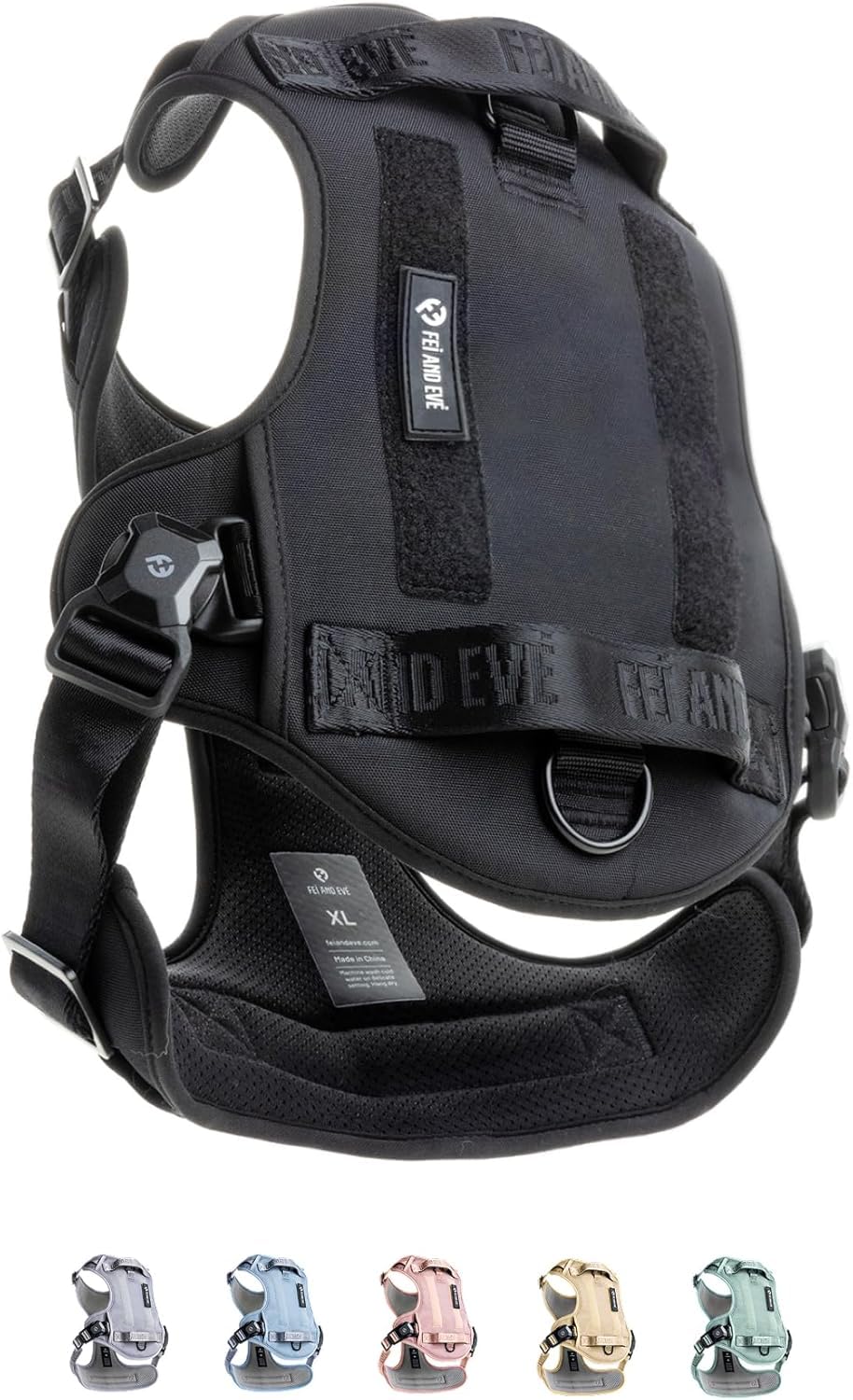 2026 New Edition, Fei & Eve MagEase Dog Harness - 3-Second Magnetic Buckles | 3-Point No-Pull Control | Heavy-Duty 900D Nylon | Dual Safety Handles | Breathable Mesh | Adjustable Fit | Medium,Black