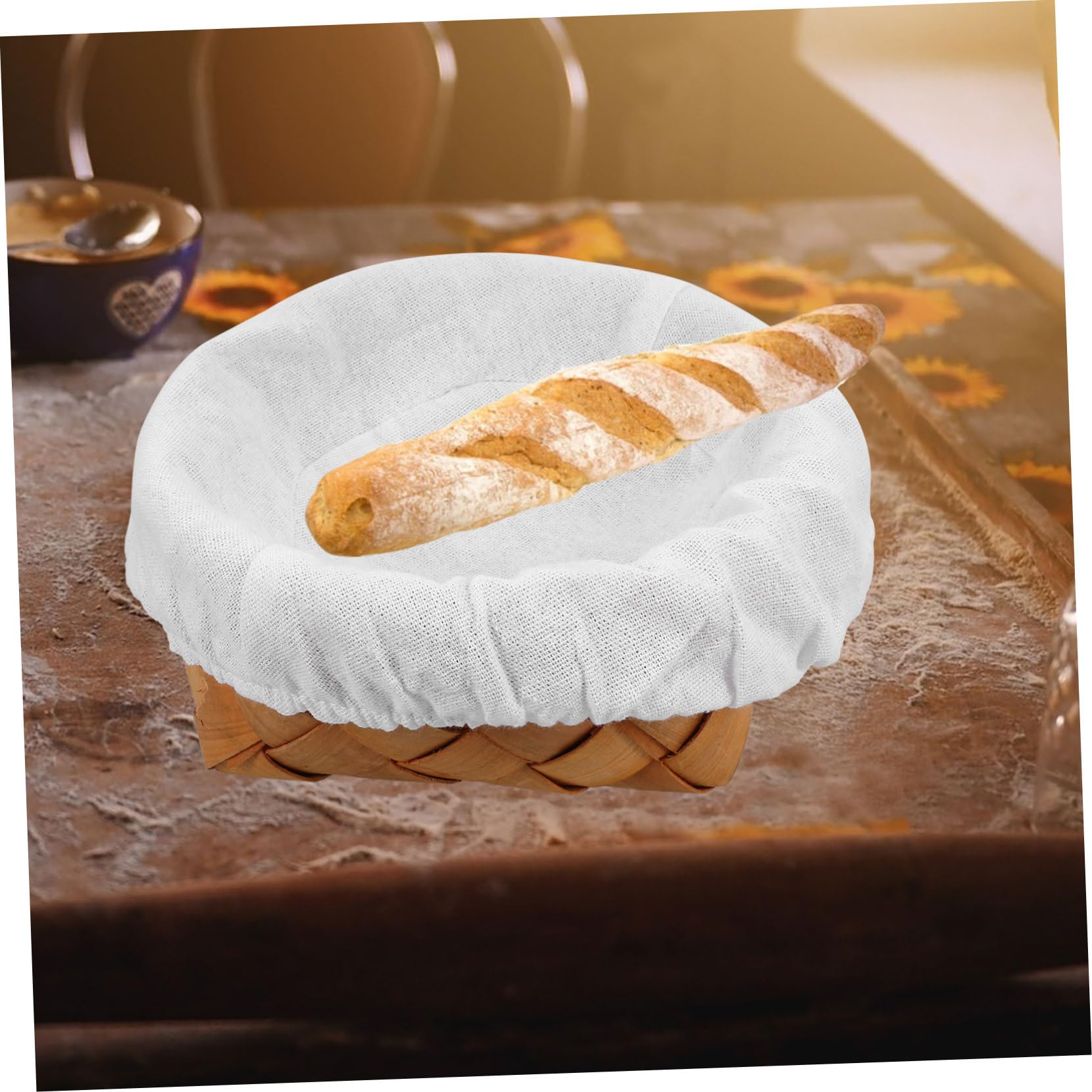 Amosfun 10 Stk Gärkorb-stoffabdeckung Stangenbrot Körbe Backzubehör Für Sauerteig Geräte Backtucheinlage Küchenutensilien Korb Tuch Sauerteig-abdecktuch Weiß Bettwäsche Aus Baumwolle