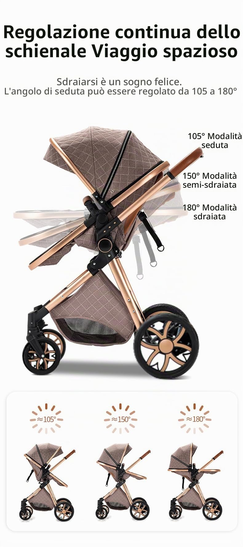 YAZOCO passeggino trio con ovetto I-SIZE passeggino 3 in 1 | pieghevole trio passeggino neonati in offerta Borsa con pannolino (3 in 1 V9 Nero)
