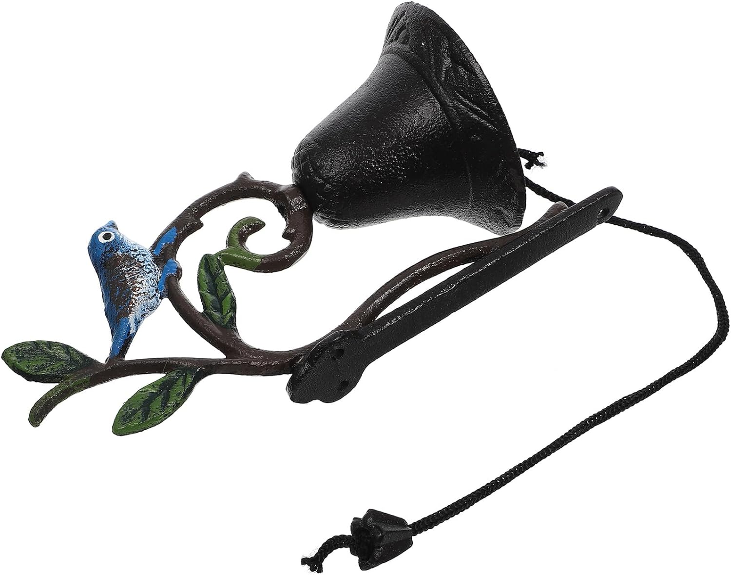 Garneck Retro Cast Iron Outdoor Doorbell with Hand-Painted Bird Design, Wall-Mounted Shaking Yard Decorative Bell for Garden and Porch Use