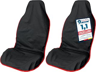 LIONSTRONG Car Seat Covers Front Seat Universal Compatible [Waterproof] - Car Seat Covers Front Seats - Seat Cover Car Seat - Car Seat Seat Cover - Workshop Cover - Polyester Red 2 Pieces