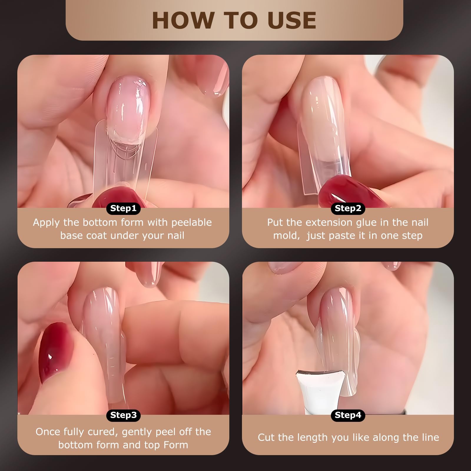 280 moldes de uñas profesionales (14 tamaños), puntas de gel reutilizables para extensiones de gel impecables, sin lima, sin desbordamiento, para gel y salón de belleza (almendra) — view 7