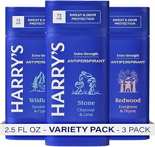 Harry's Extra-Strength Men's Antiperspirant Deodorant Variety Pack - 72Hr Sweat & Odor Protection, Stone Redwood Wildlands 2.5oz x3