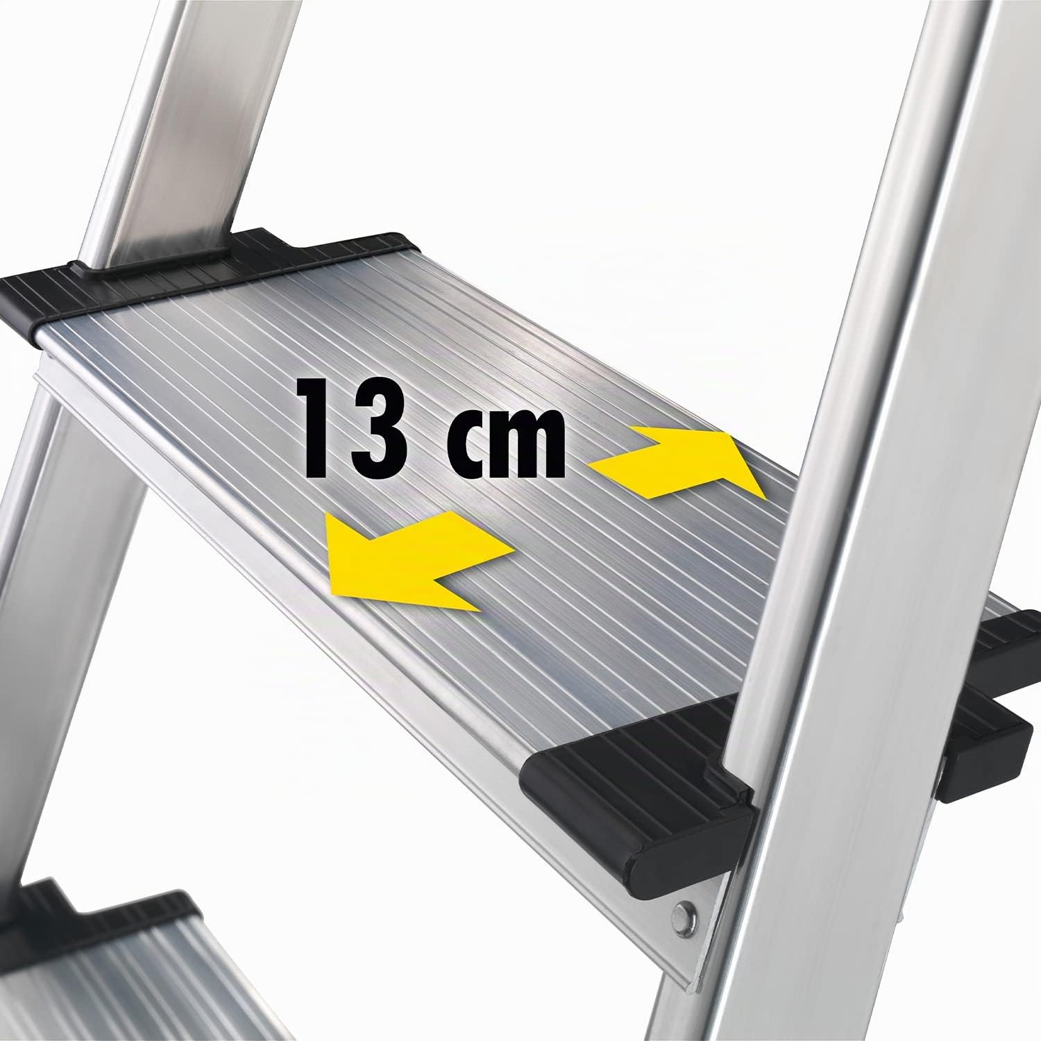 Hailo Stehleiter ComfortLine, 6 XXL-Stufen bis 150 kg, Leiter aus Aluminium mit Ablage & tiefer Standfläche, klappbare Aluleiter rostfrei, Silber, Aktuelles Modell L80, Made in Germany