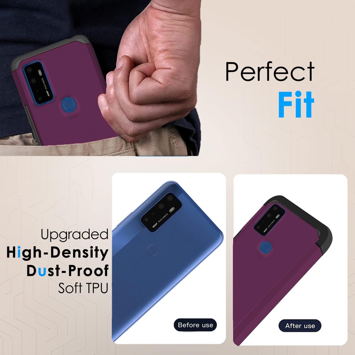 HRWireless Compatible for AT&T Radiant Max 5G 6.8" / Cricket Dream 5G / Cricket Innovate 5G / AT&T Fusion 5G Phone CaseHeavy Duty Premium Minimalistic for Accidental Drops, Scratches