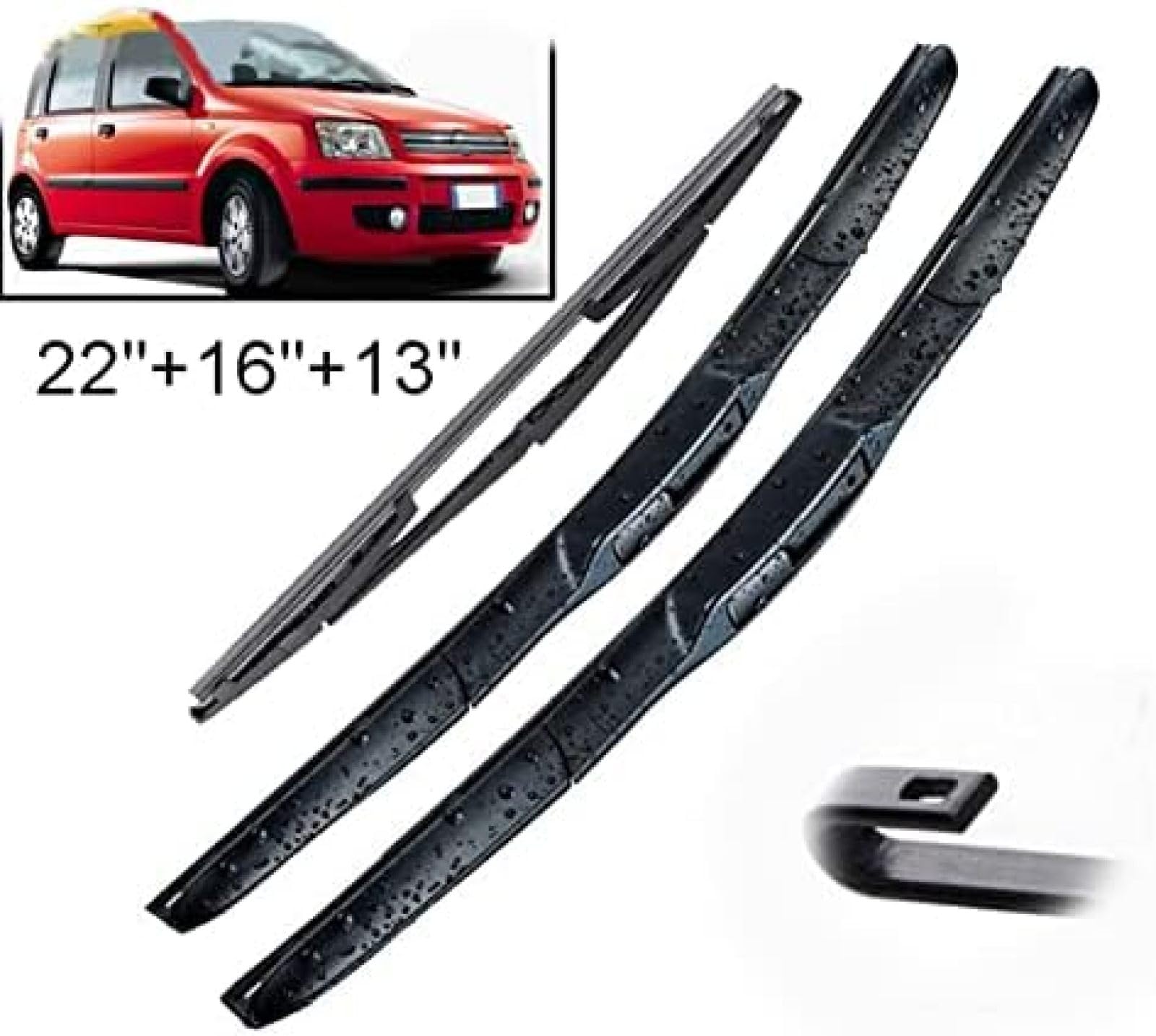 Tergicristallo Aero Flat Per Fiat Panda 2003-2012 - Coppia 55 E 40cm, Con Tecnologia Senza Metallo - Foto 6