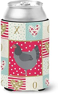 Caroline's Treasures CK5262CC Jersey Giant Chicken Love Can or Bottle Hugger, Red Cooler Washable Drink Sleeve Collapsible Beverage Insulated Holder, Can Hugger, Multicolor