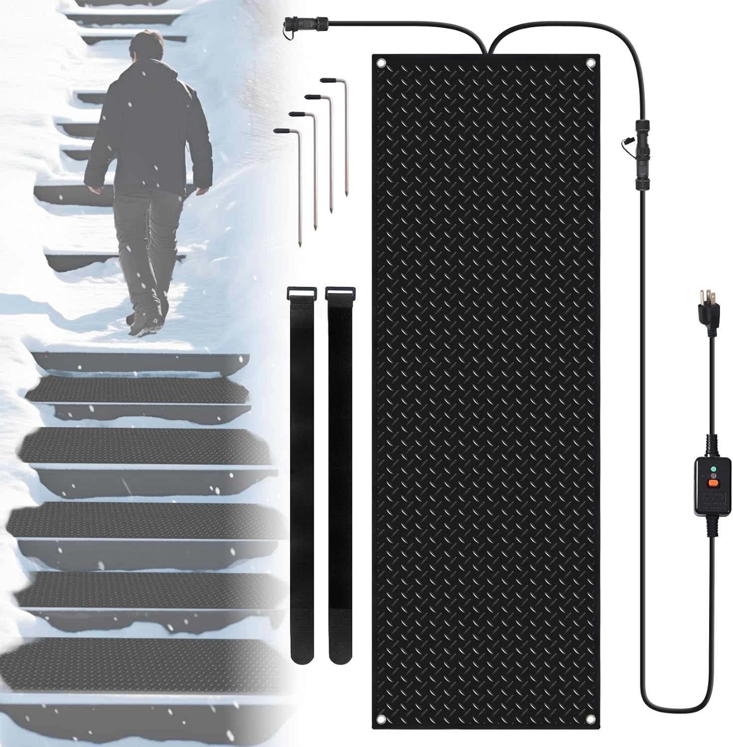 Heated Snow Melting Mat, 20''*60'' NonSlip Electric