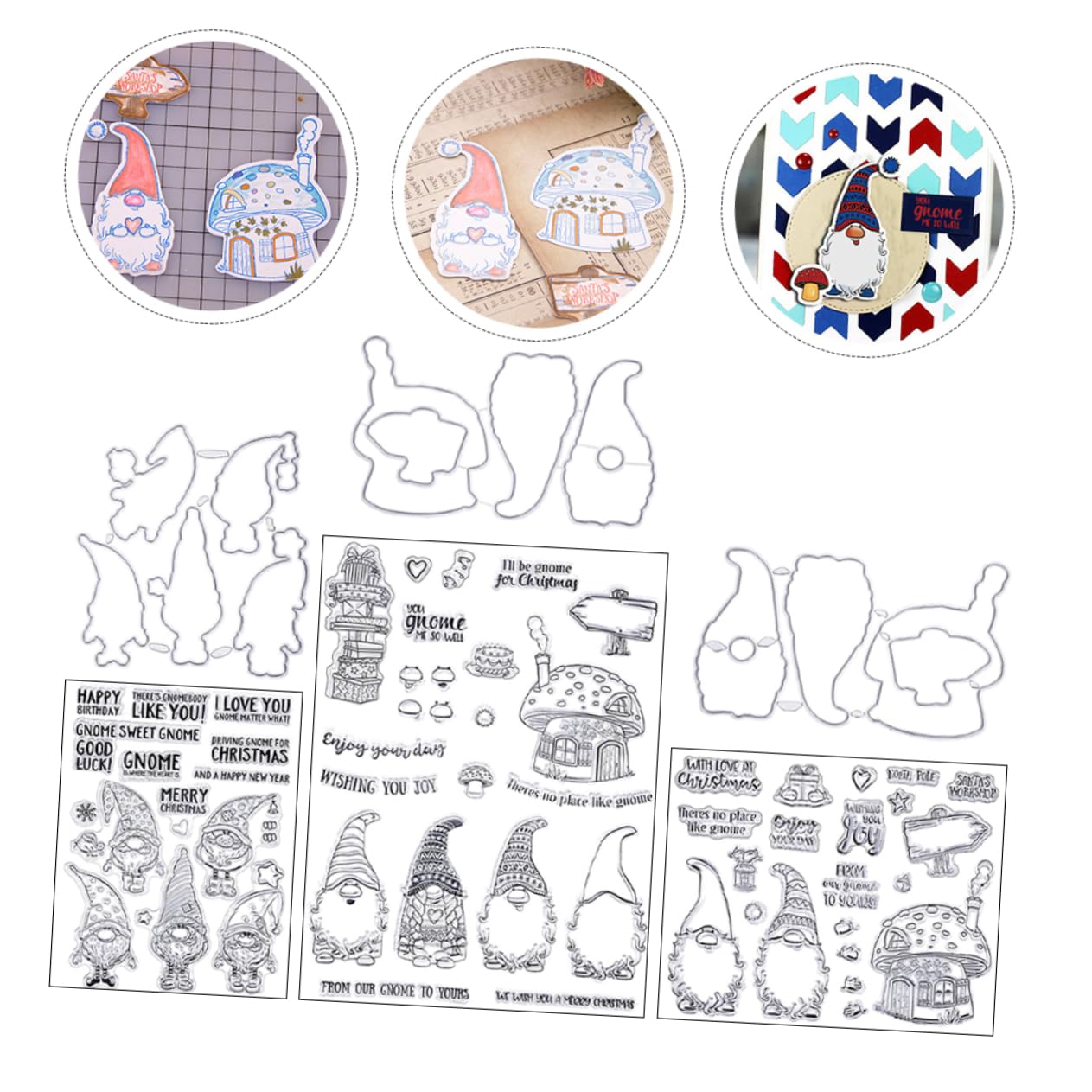 NUOBESTY 2 Set Timbro Di Natale Etichette Per Congelatori Adesivi Gemma Adesivi Artigianali Scrapbooking Fili Natalizi Timbro Sigillo Fai Da Te Timbri Chiari Gel Di Silice 6 Pezzi * 2