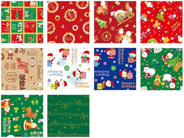Amazon クリスマス柄包装紙10枚ロール10柄セット 42 39 ラッピングペーパー 文房具 オフィス用品