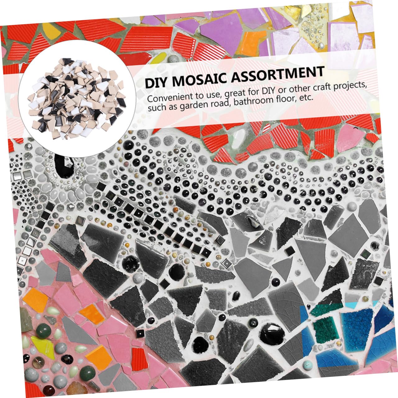 Pezzi di Mosaico in Ceramica, Forme Irregolari Fai da Te, 1 Sacchetto, per Bagno e Decorazioni Artistiche