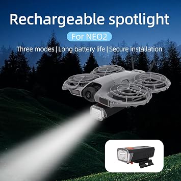 Night Flight Light for DJI NEO 2 Drone, Rechargeable Undercarriage Mount Spotlight Fill Light with 3 Modes, Type-C Charging