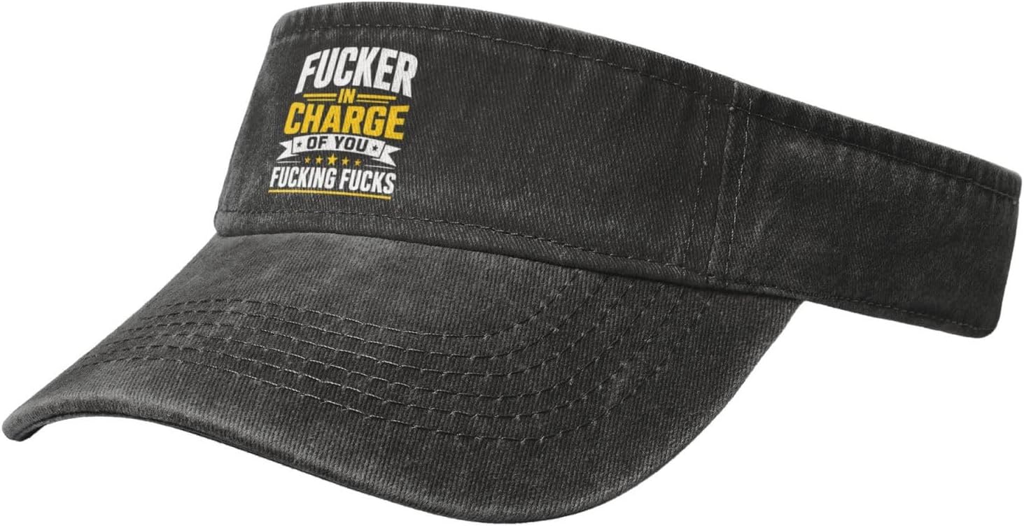 Sun Visor Hats Fucker in Charge of You Fucking Fucks Travel Beach3 Black