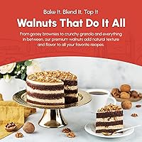 Vista 3 de Nueces crudas de California - 4 libras, paquete resellable - frescas, sin cáscara, sin sal - todas las mitades secas naturales y piezas picadas