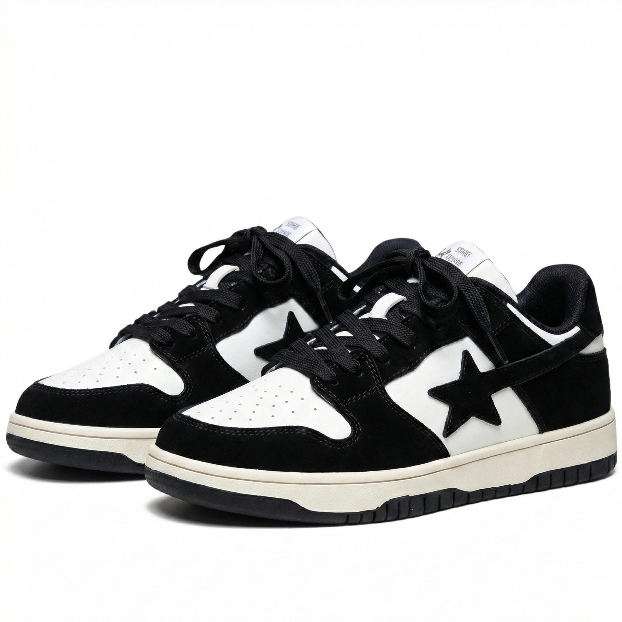 Y2K Retro Mixed Media Platform Skate Sneakers for Men Casual Streetwear Fashion with Raw…