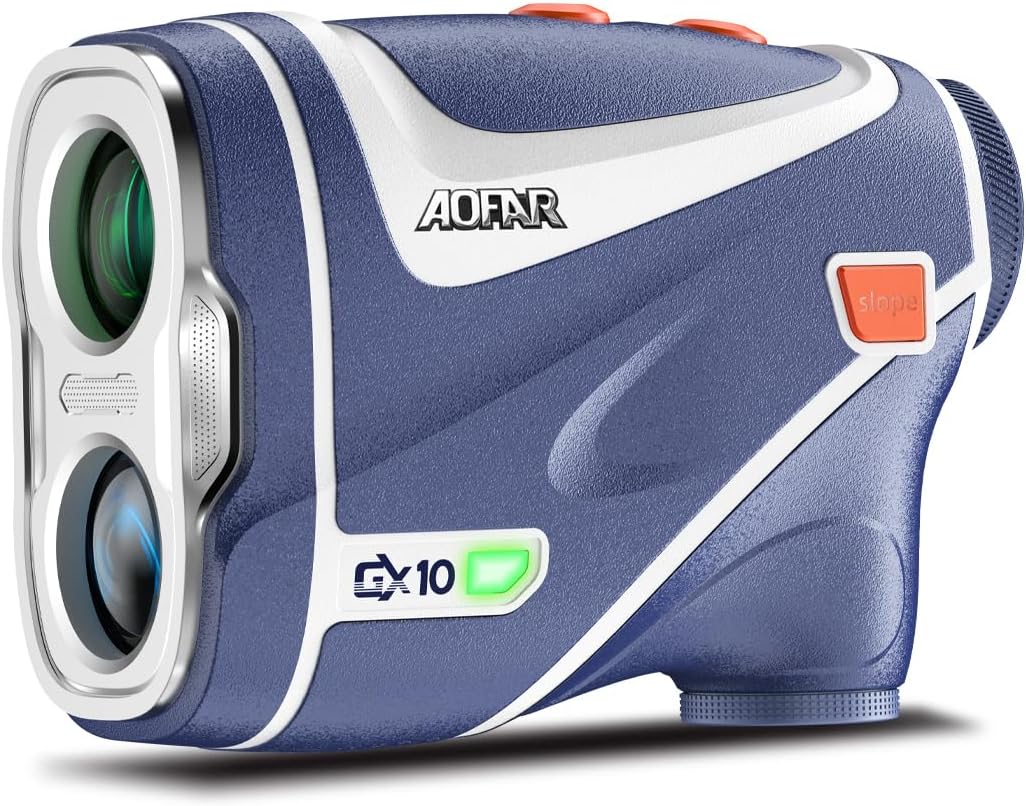 GX10 Golf Rangefinder with Exclusive Auto RED Display Adjustment, Max N52 Magnet for Absorbing Anywhere, Independent Slope Switch Button with Indicator Light, Full Accessories, IPX4 Waterproof