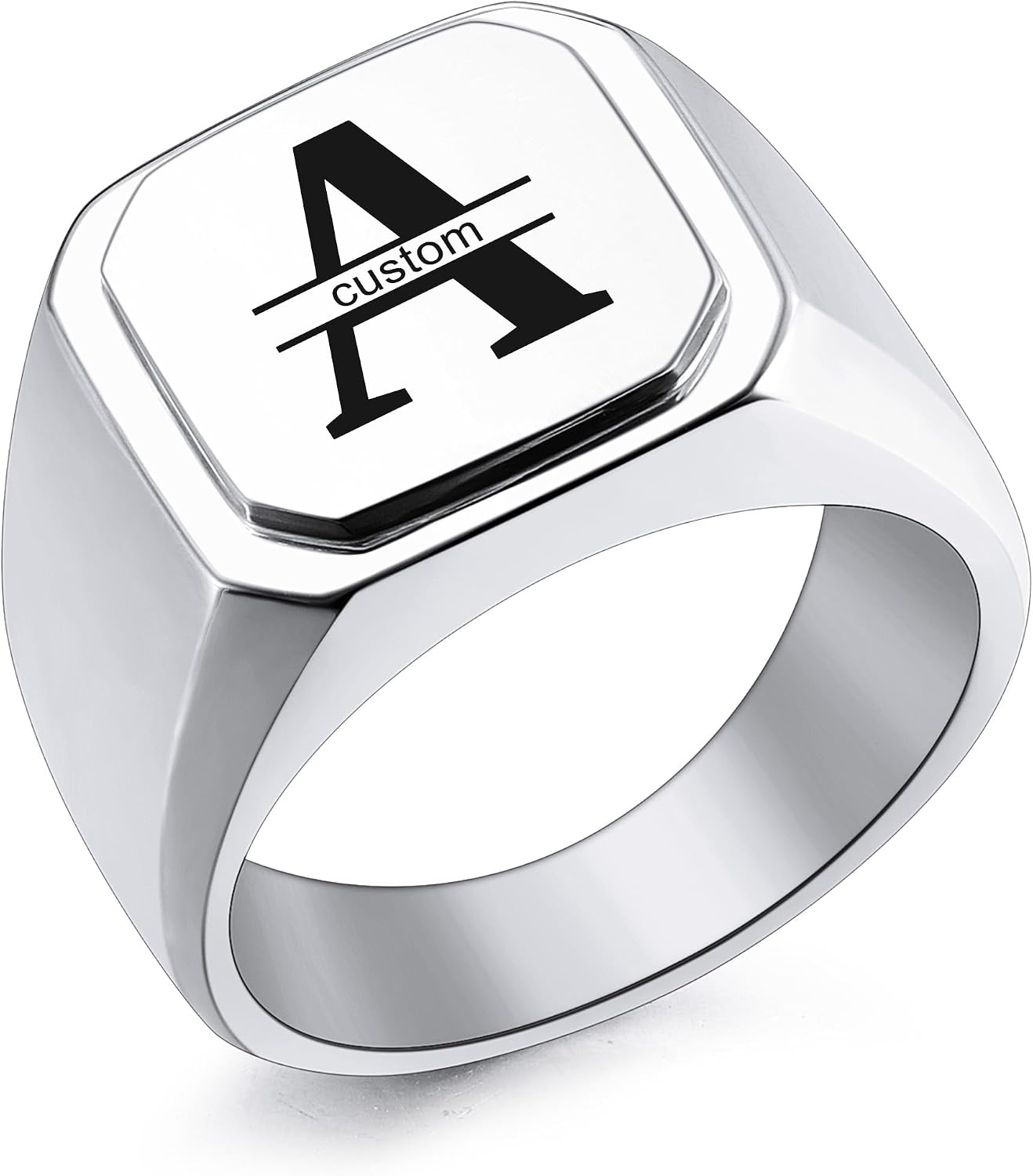 Anello Largo 10mm In Acciaio Inox 316L Color Argento Invecchiato, Taglie Dalla 8 Alla 12, Regalo Uomo