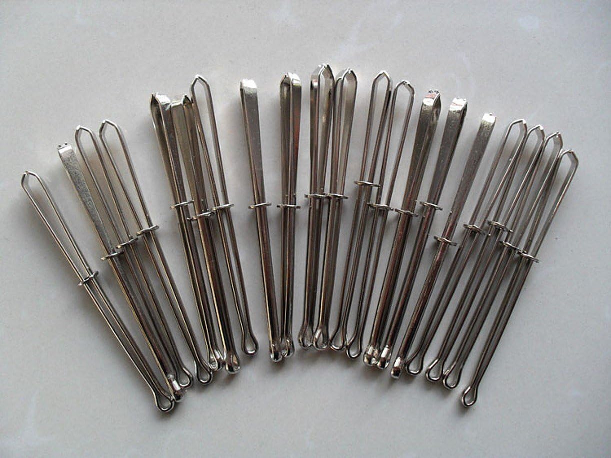ZHONGJIUYUAN 50 Pieces Easy Pull Bodkin Threader Tweezers Sewing Machine Tweezers