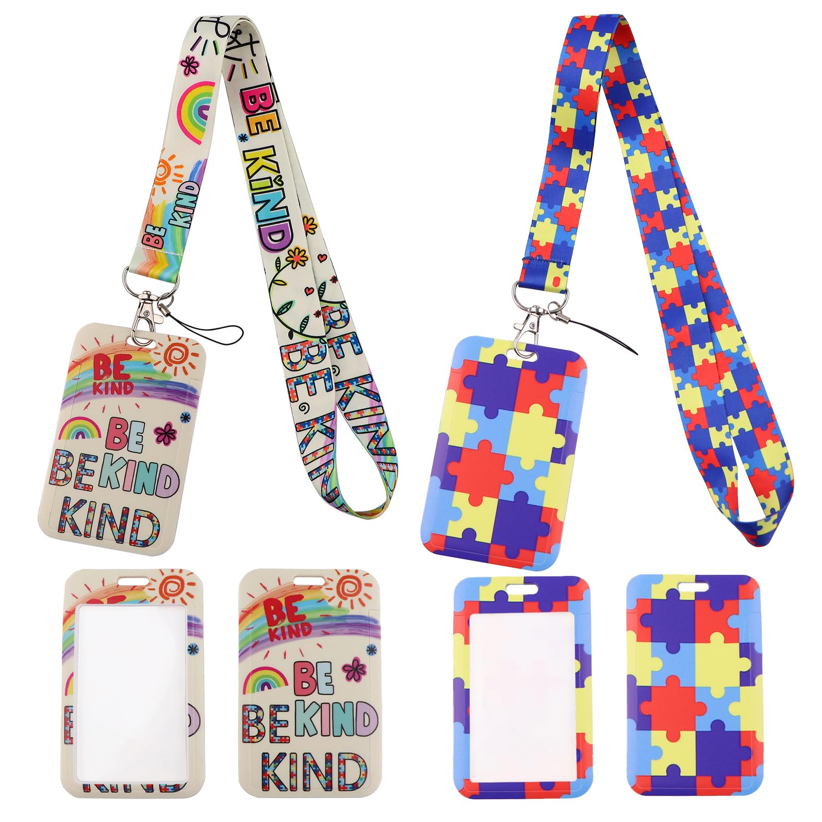 2 Pcs Autism Lanyard with Card Holder,Hidden Disability Lanyards for Neck Detachable Hard Vertical Suitable for All Age Groups