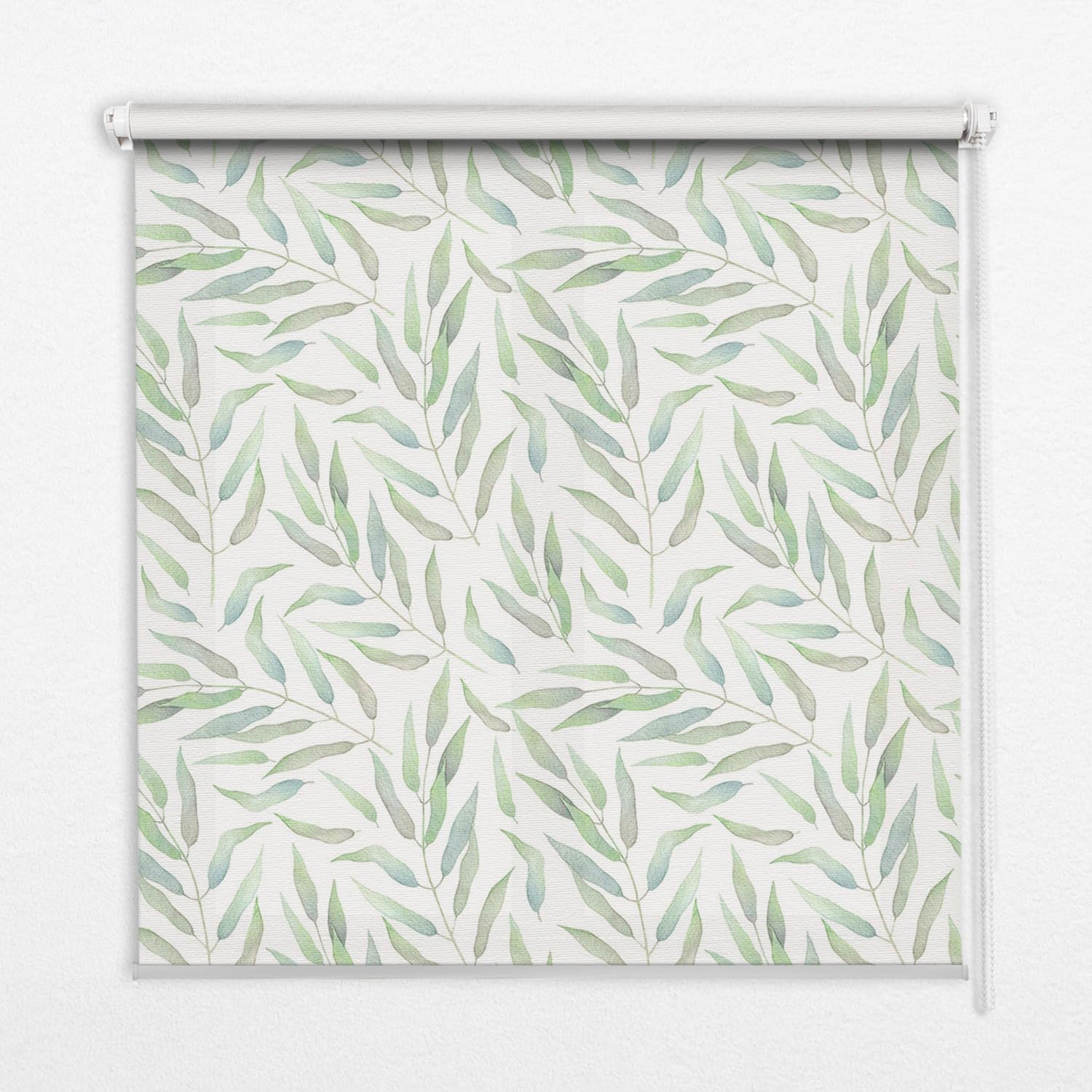 Store enrouleur banne rideau tamisant feuilles vertes 50x50 cm sans perçage