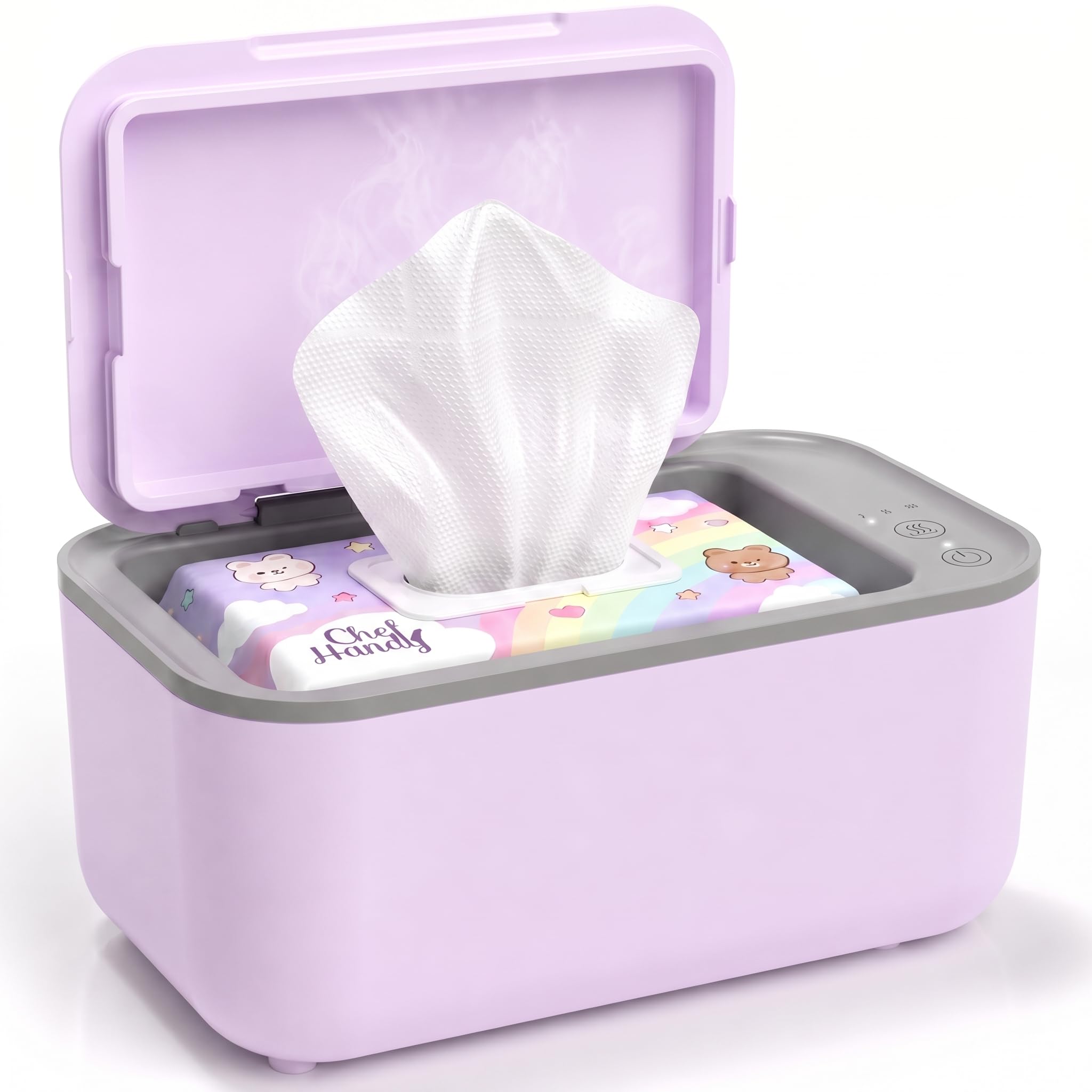 Chefhandy Baby Wipe Warmer, Large Capacity for Baby and Adult Wipes, Purple