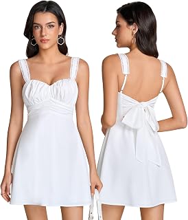 KUTUMAI Cute Bow Tie Mini Dress Lace Floral Corset Short Graduation Dresses for Women 2026 Summer