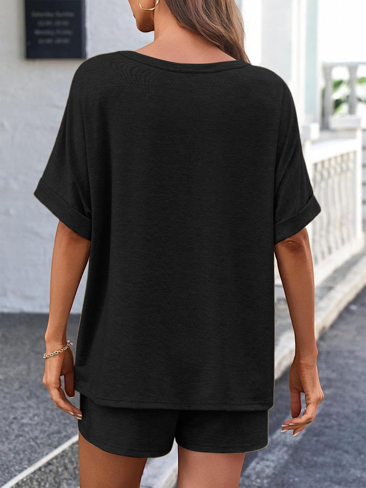 Chándal Mujer Verano 2 Piezas Camiseta Manga Corta Pantalón Corto Deportivo Casual