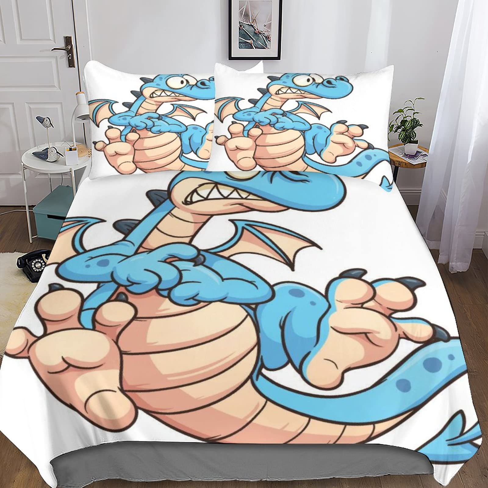 Housse de couette 3D hypoallergénique en microfibre douce pour lit